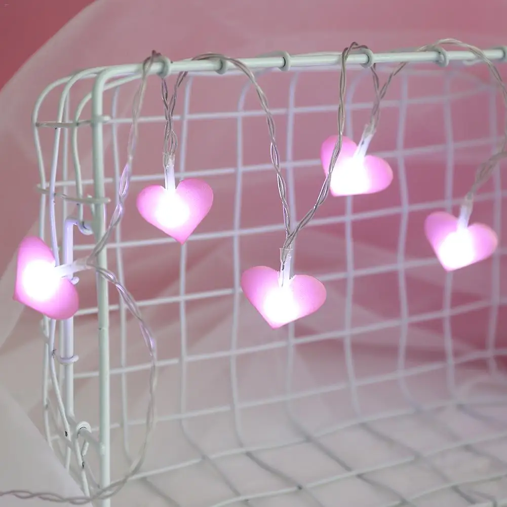 

LED Fairy Lights 10LEDs Love Heart Shape String Lights Holiday Lighting Bedroom Home Wedding Party Christmas Decoracion Lamps