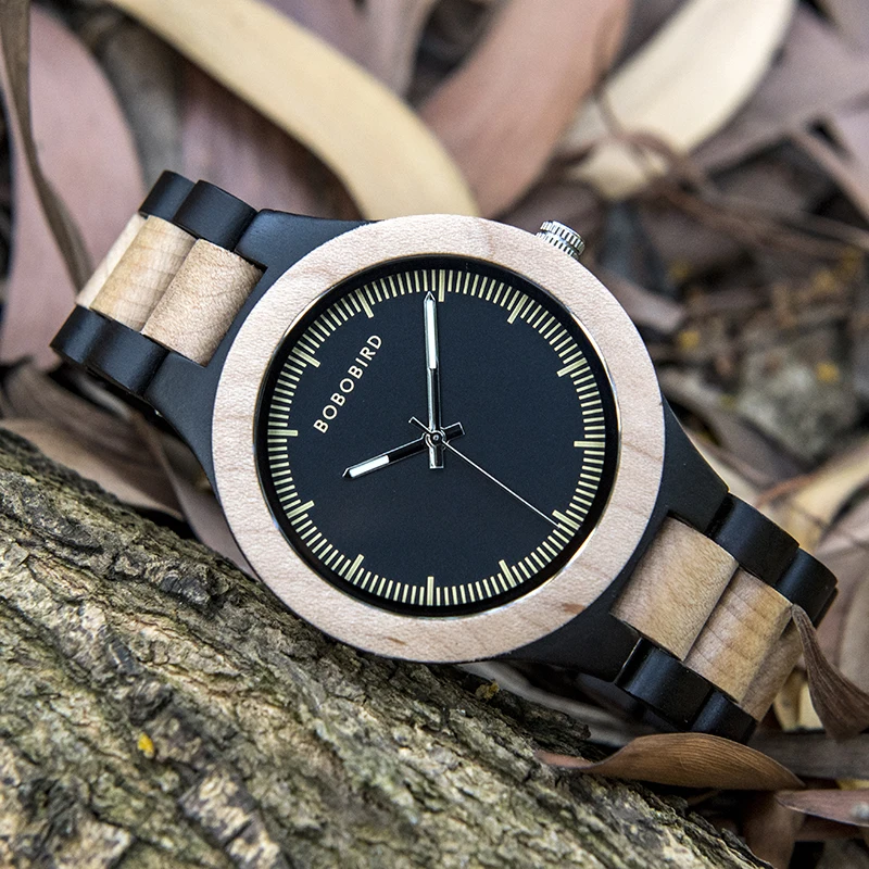 Часы наручные BOBO BIRD мужские деревянные брендовые Роскошные с японским