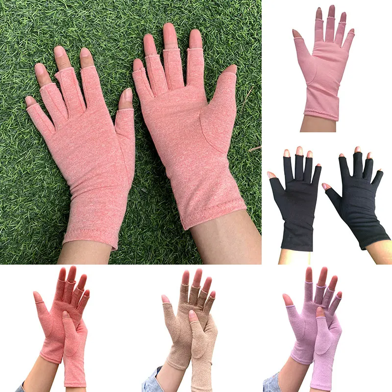 

1Pair Health Care Joint Pain Lightweight Durable Therapy Compression Gloves Half-finger Hand Arthritis Unisex Wrist Support Soft