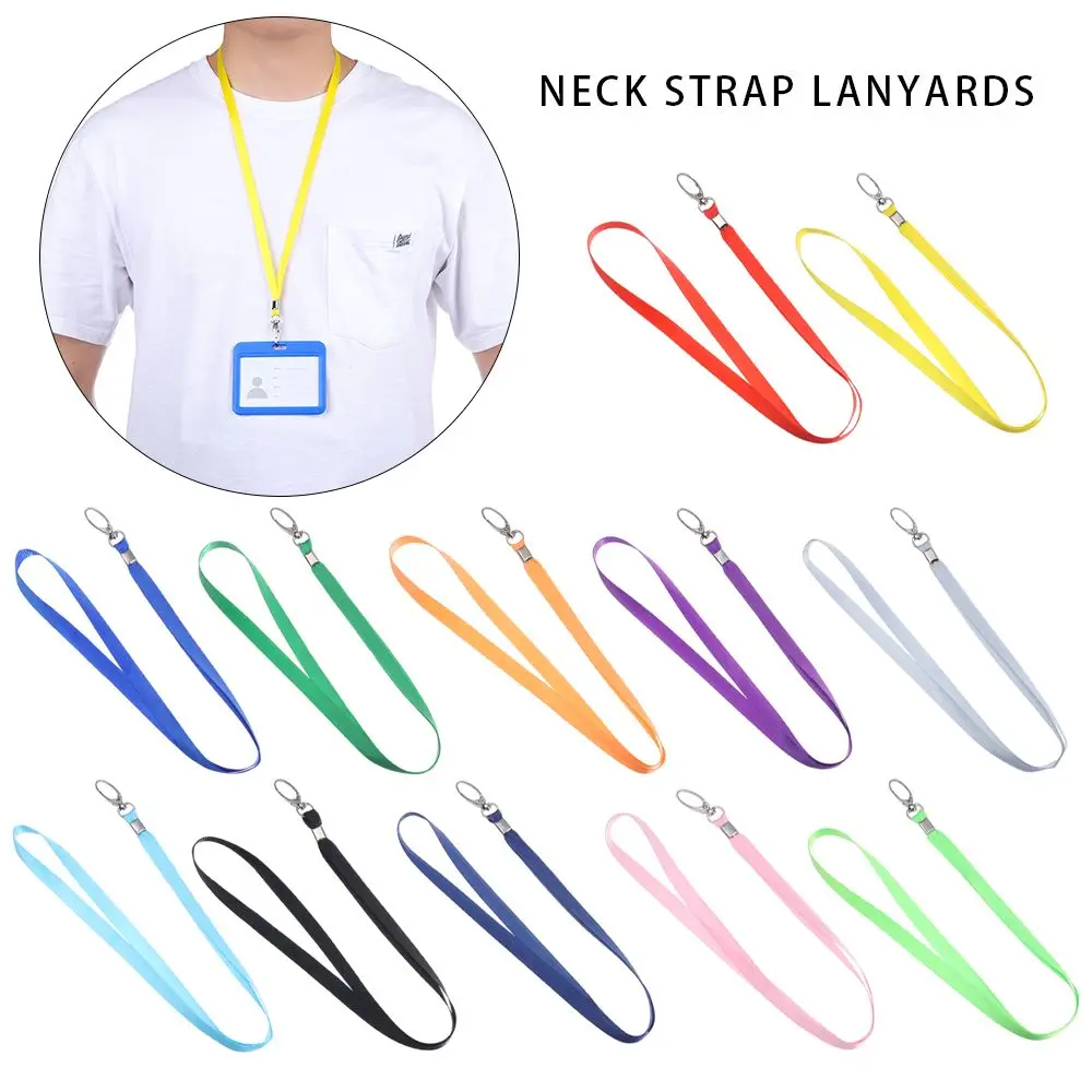 

1Pcs New Name Tag Office Supplies Fashion Hanging Rope Neck Strap Lanyards Badge Holder Lanyard ID Card Holder