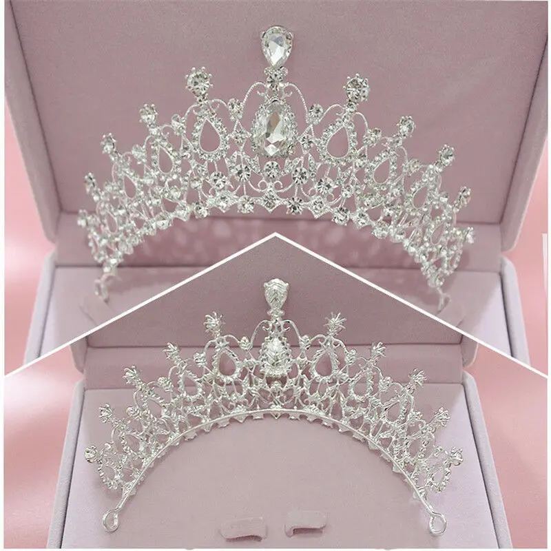 

Birthday Diadem Wedding Bridal Crown Crystal Rhinestone Water Drop Shape Tiara