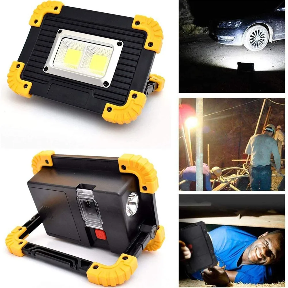 

COB 20W LED Working Lamp Rechargeable Portable Waterproof LED Spotlight Searchlig Outdoor Hunting Camping Lantern Flashlight