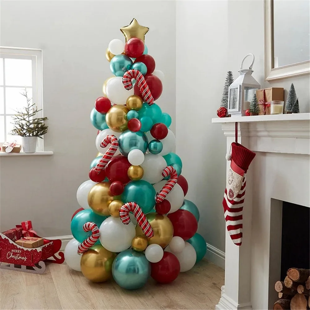 Kit de arco de guirnalda para decoraci&oacute;n navide&ntilde;a, 115 piezas, &aacute;rbol de Navidad, oro, verde, perla, verde oscuro, 2022 piezas-0
