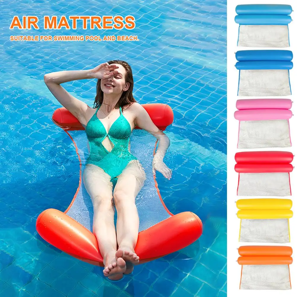 

Summer Water Hammock Outdoor Foldable Single People Inflatable Air Mattress Swimming Pool Beach Lounger Floating Sleep Bed Chair