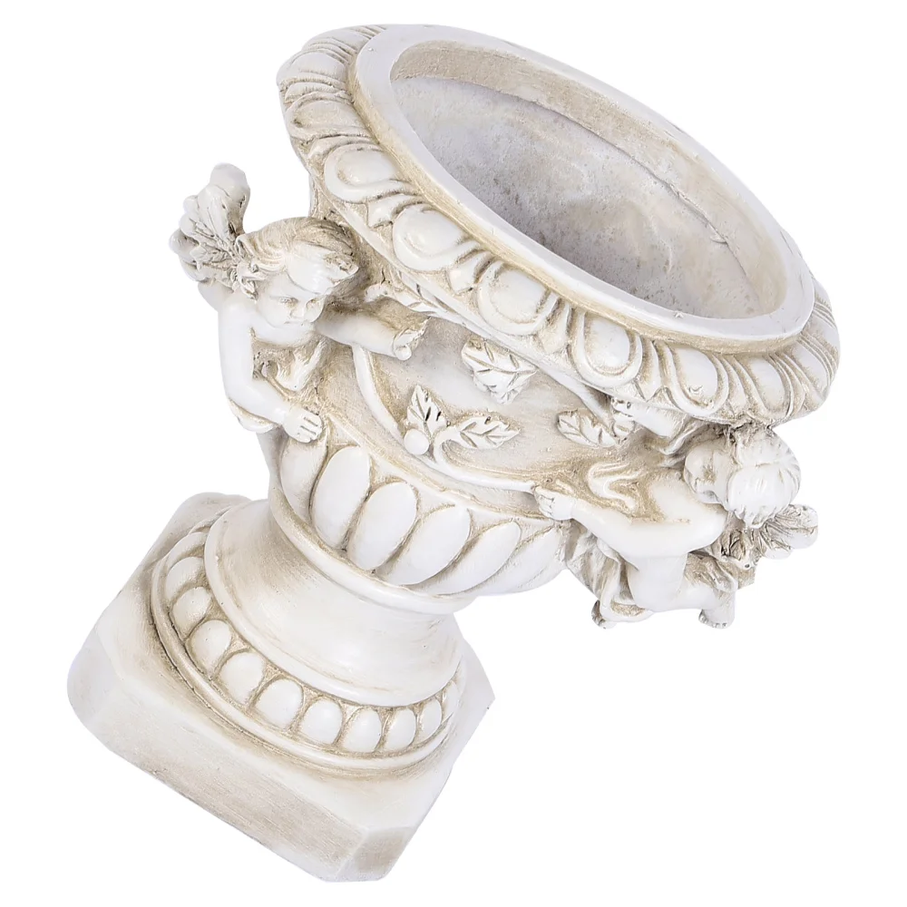 

1PC Creative Resin Flowerpot Decor European Style Garden Angel Flowerpot (Beige)