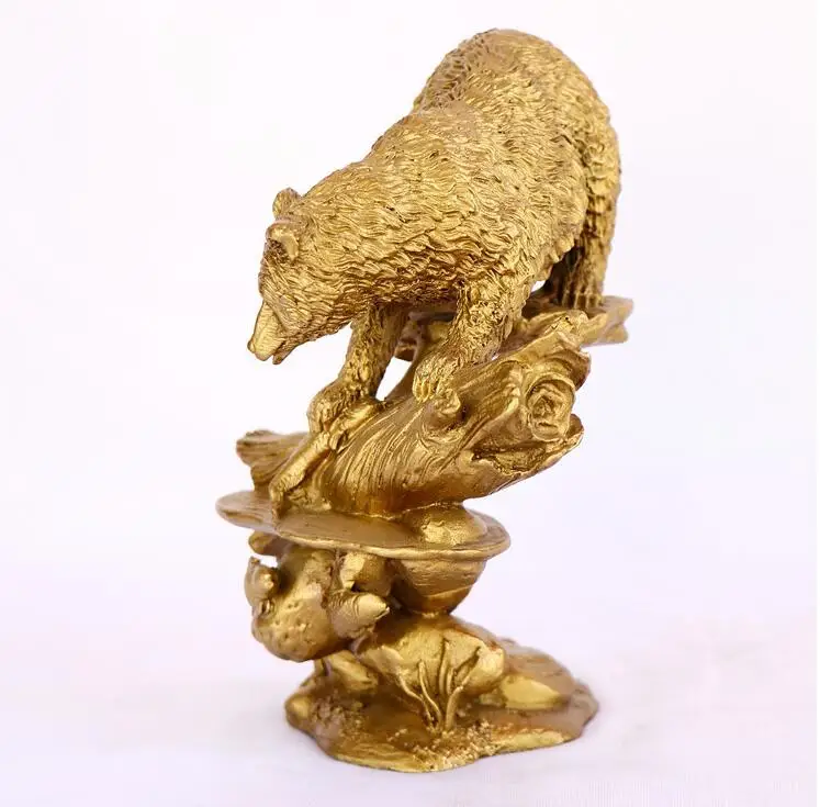 Медный медный медведь для гостиной офиса кабинета счастливый город дом фэн шуй