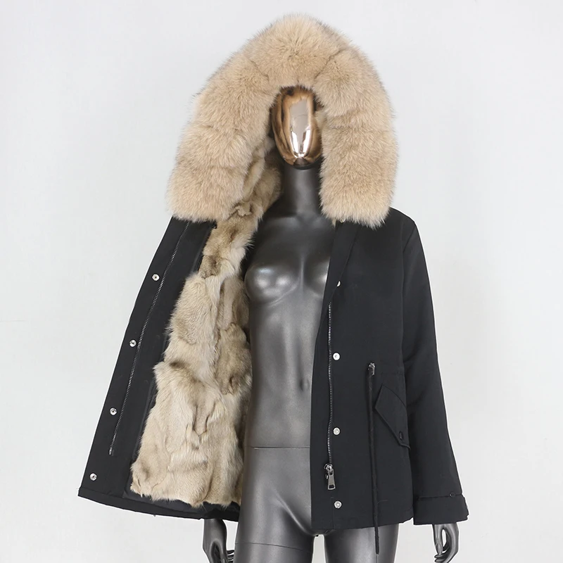 CXFS 2021 короткие Водонепроницаемый парка шуба из натурального Лисьего меха Зимняя