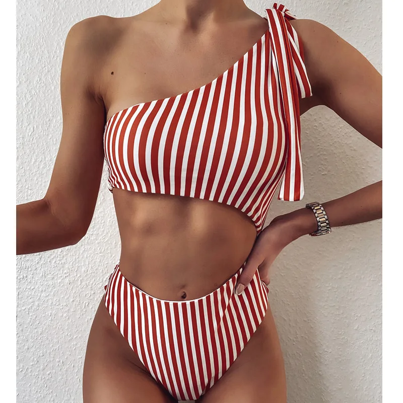 

Vigorashely пикантная одежда для плавания с вырезами, Женский винтажный Цельный купальник, Женский Монокини на одно плечо 2020, купальный костюм, о...