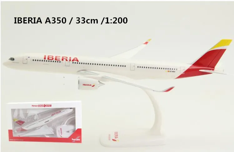 

1:200 33cm Air IBERIA Airbus 350 A350 Airlines Assembled airplane model Plane ABS Plastic DIY Aircraft Assemble