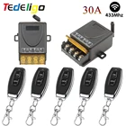 Умный выключатель света, 433 МГц, беспроводной пульт дистанционного управления, вентилятор, потолочная лампа, 110 В, 220 В, 30 А, релейный модуль включениявыключения, светодиод для дома брелок-передатчик