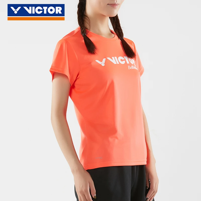 Рубашки для бадминтона VICTOR дышащая быстросохнущая футболка с v-образным вырезом