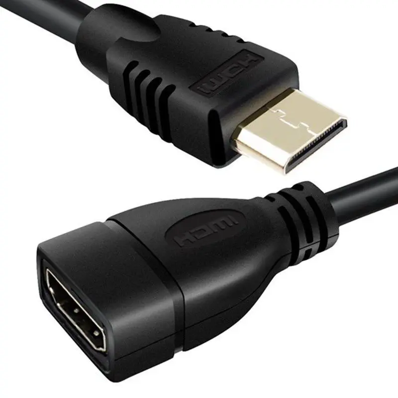 Мини HDMI-совместимый штекер-HDMI-совместимый гнездо адаптер кабель 1080P 15 см