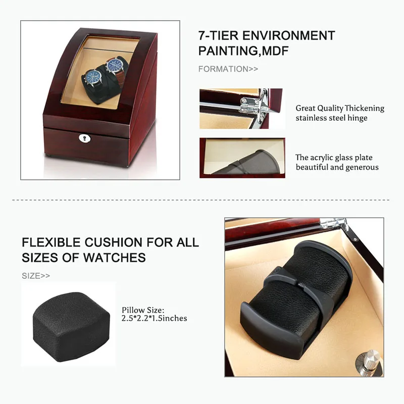 Часы Winder Box чехол для хранения шейкер дисплей автоматический деревянный один