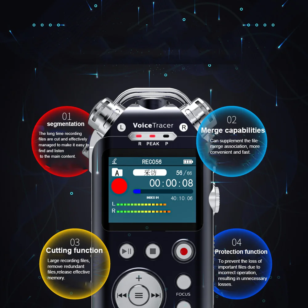 Оригинальный Цифровой диктофон Philips 16 ГБ стерео микрофоны с закладкой 96 кГц/24 бит