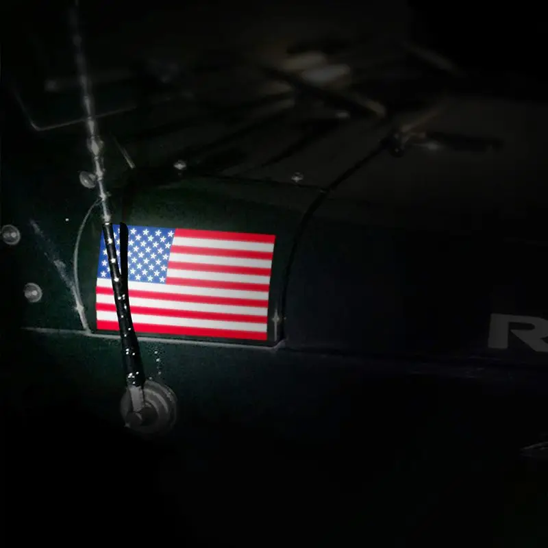 Прямоугольная наклейка с американским флагом США Balight Виниловая на бампер