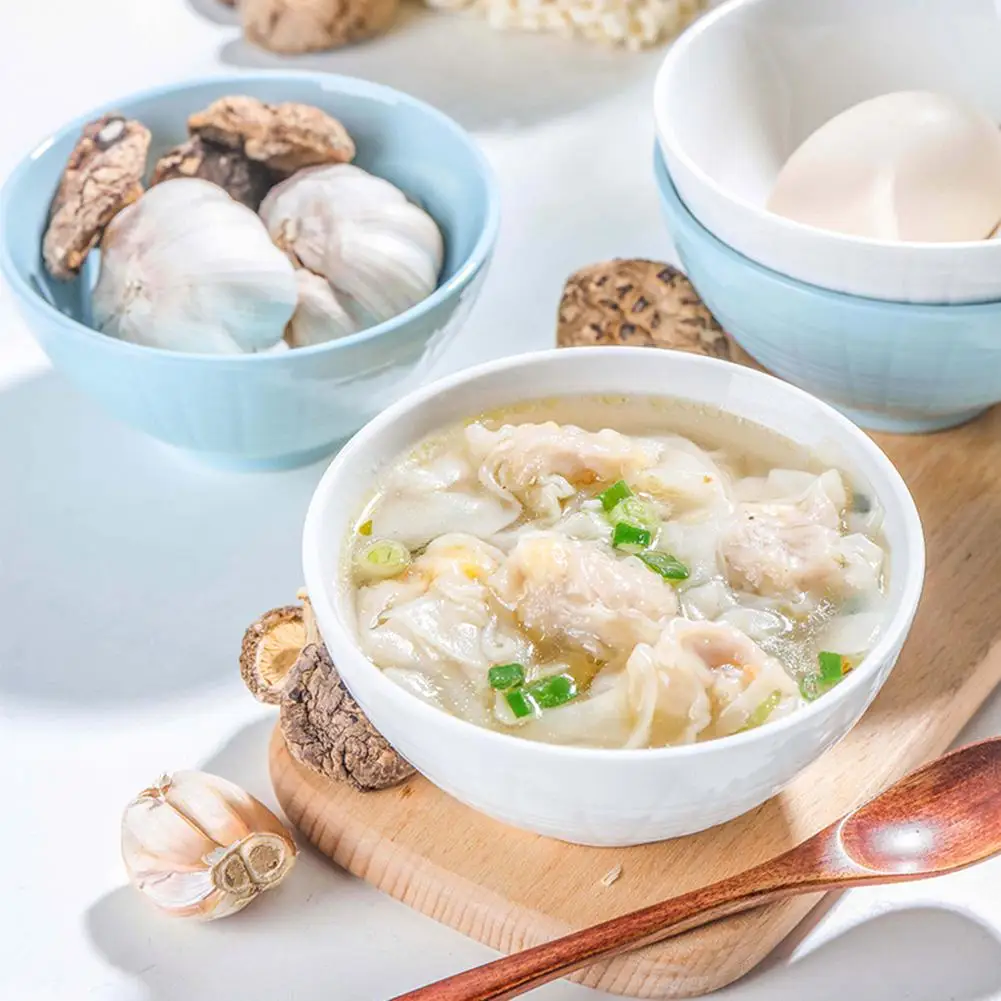 12 шт./компл. белая чаша + синяя Ложка столовая посуда тарелка рисовая салатная