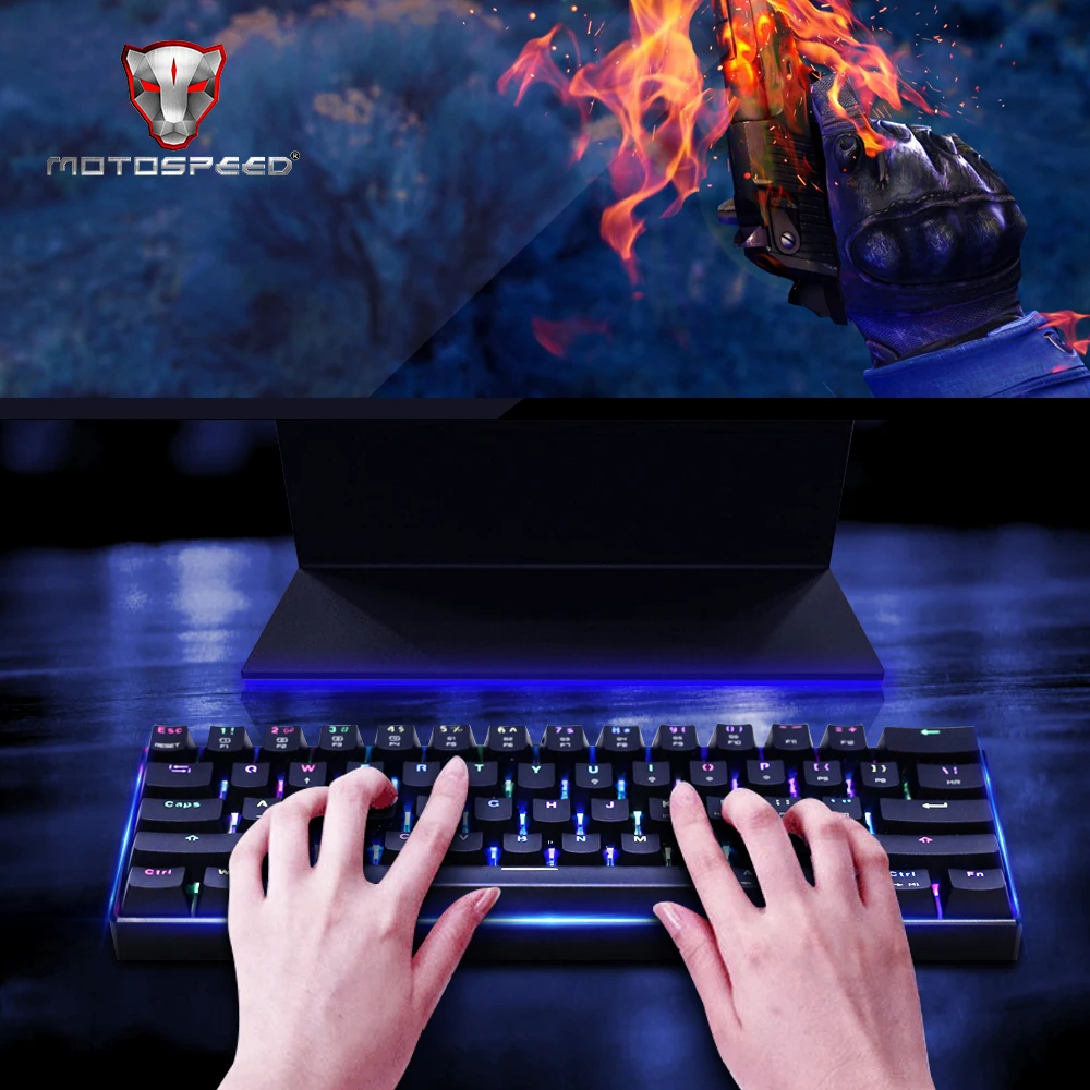 Механическая игровая клавиатура MOTOSPEED CK61 61 клавиша RGB Anti ghosting с подсветкой для