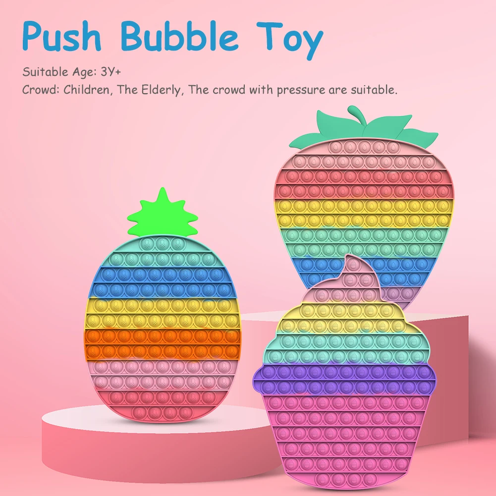 

Big Size Bubble Sensory Toy Silicone Rainbow Autism Antistress Fidget Toys Toys Stress Relieve Special Needs for Kids Gifts