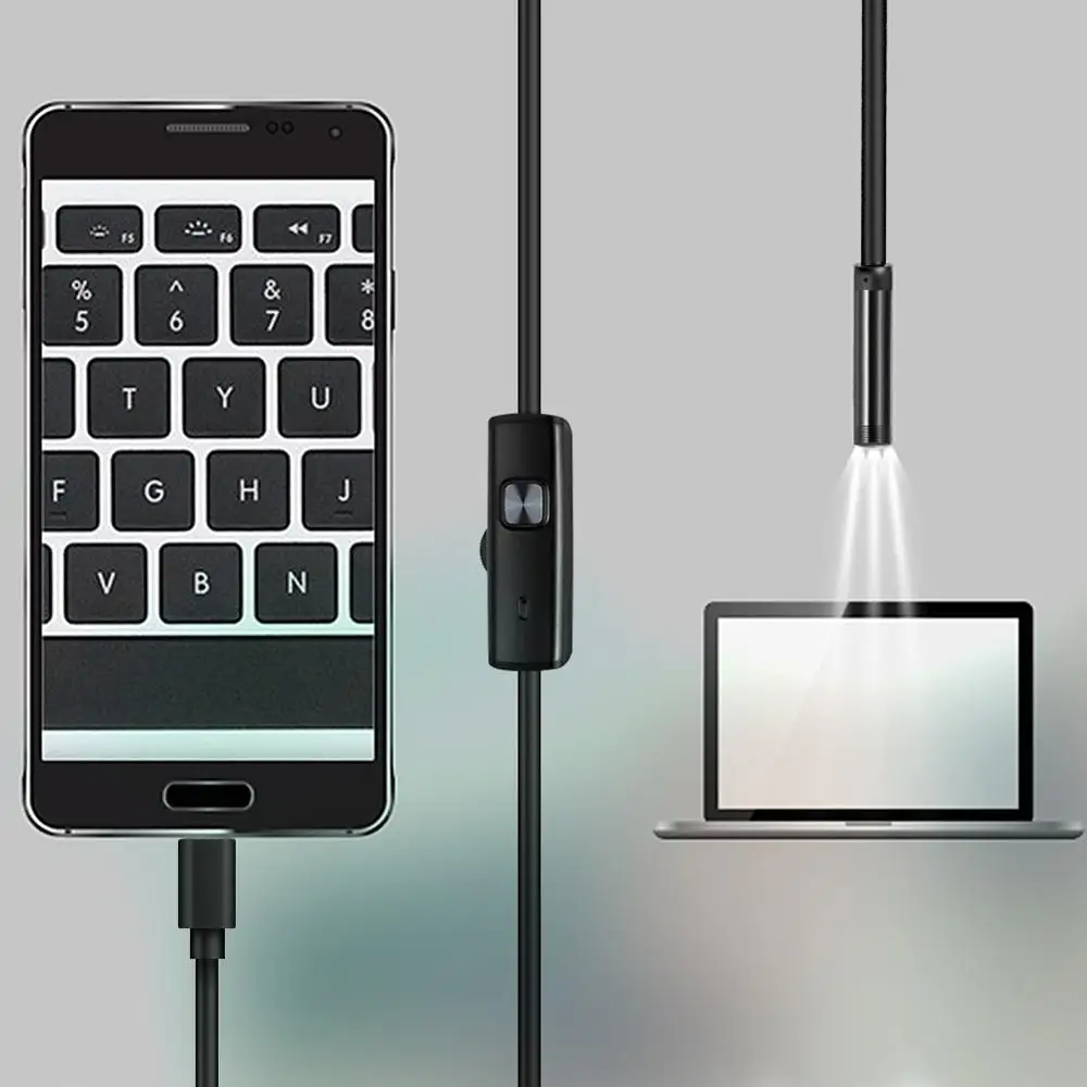 USB эндоскоп камера IP67 Инспекционная 480P бороскоп 5 мм Гибкая для смартфон Android PC