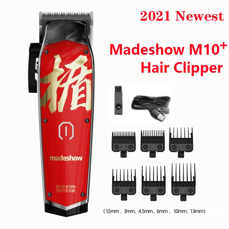 Madeshow M10+ Hair Clipper 2000mAH Battery Five Turns Blade Adjustment Lever Barbershop Haircut Machine Electric Trimmer For Men enlarge