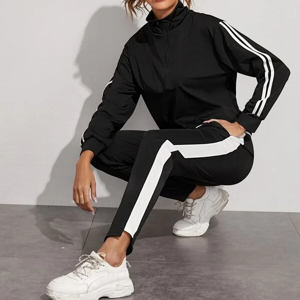 Женская одежда 2020 Весна Длинный топ на молнии без рукавов + длинные штаны