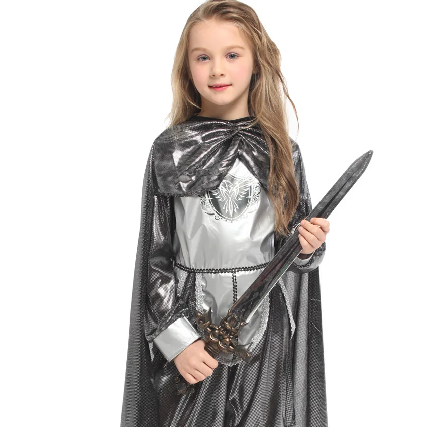 Детский костюм охотницы для костюмированной вечеринки в средневековом стиле