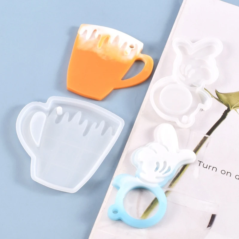 

DIY Crafts Decorations Crystal Epoxy Resin Mold Keychain Pendant Silicone Mould 83XF