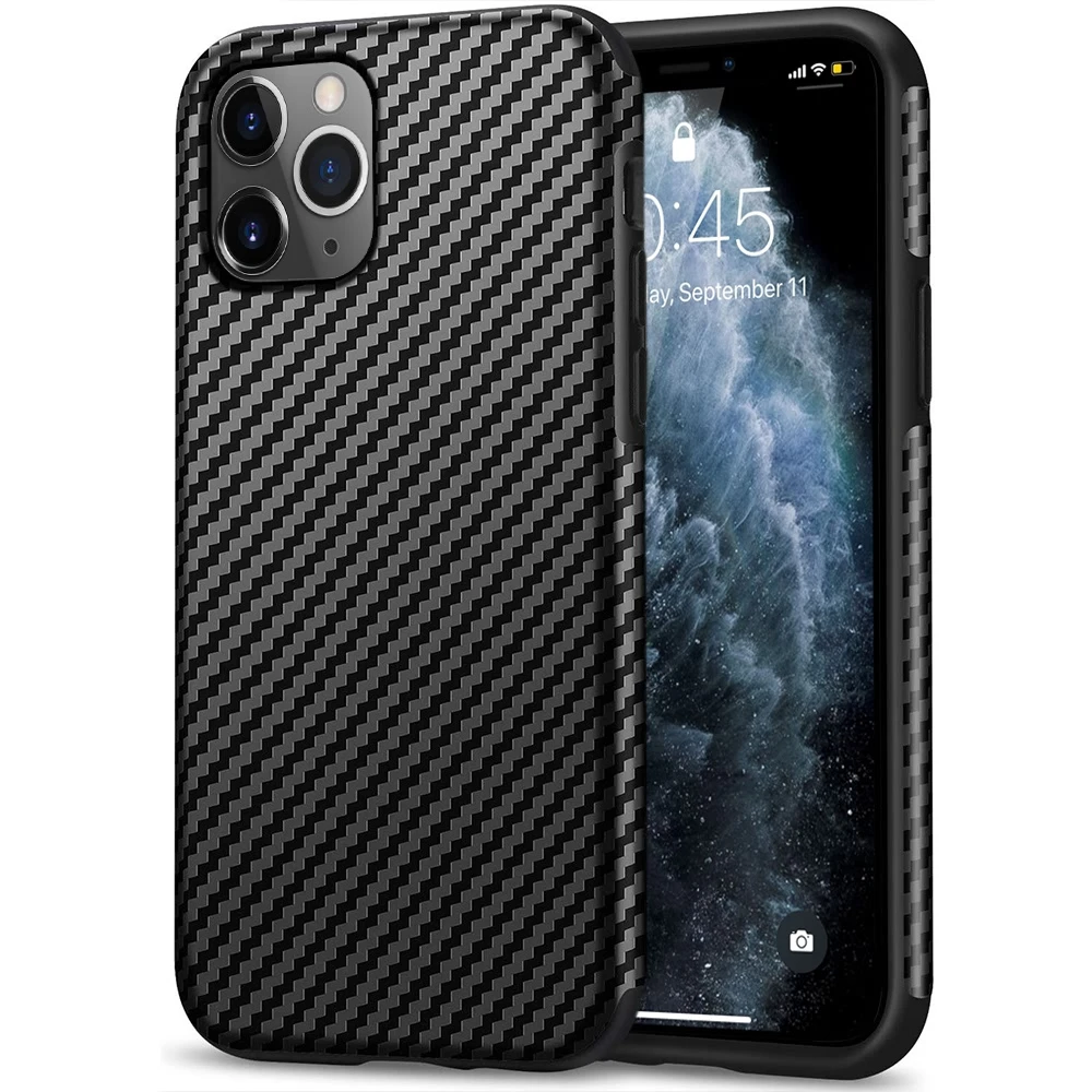 Защитный экран чехол для iPhone X Xs 8 7 из углеродного волокна Кожаный 5 5S SE 6 6S Plus