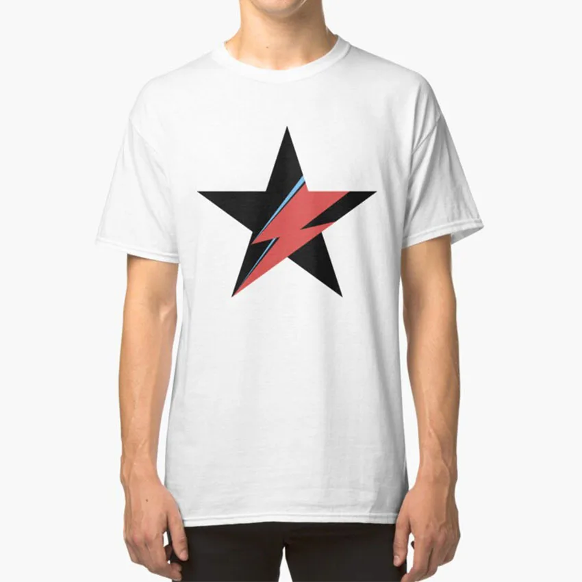 Футболка с Дэвидом Боуи черной звездой аладдином Сане фонариком красной и