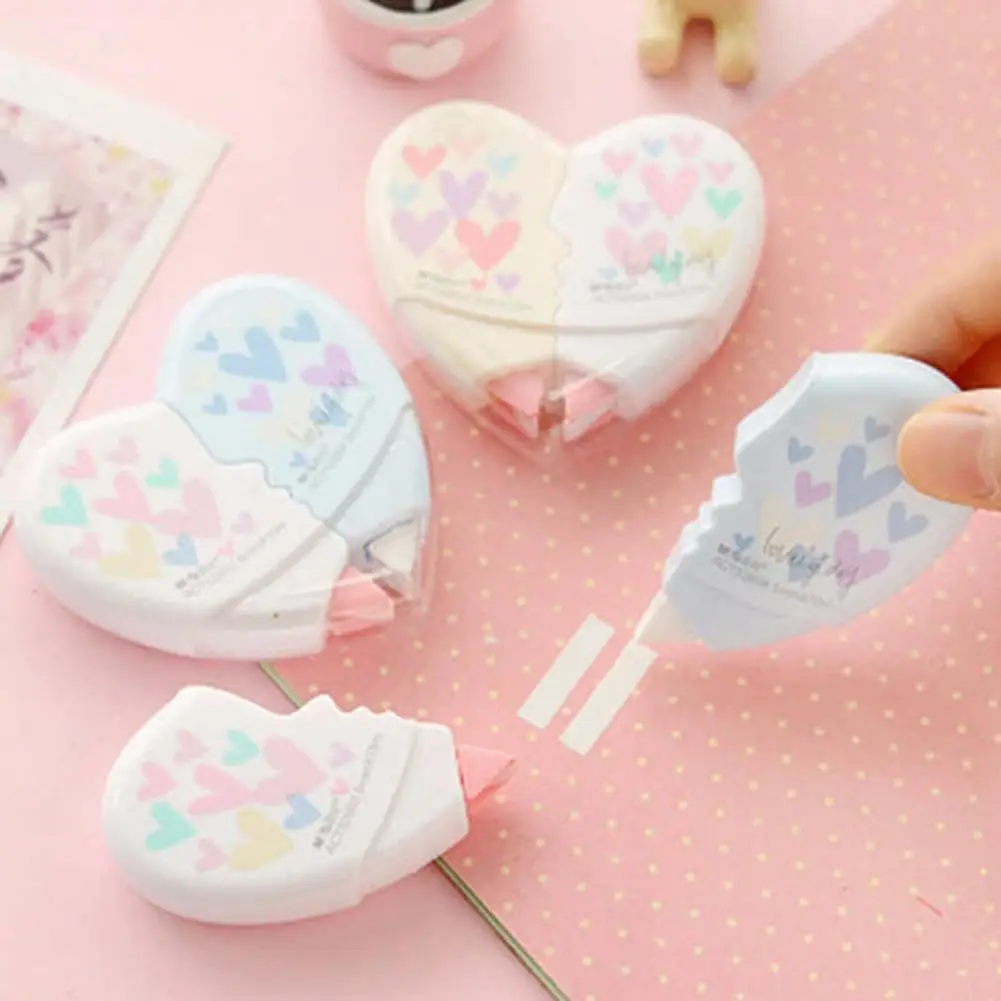 

Office & School Supplies Novelty Cute Heart Shaped 10m White Correction Tape
