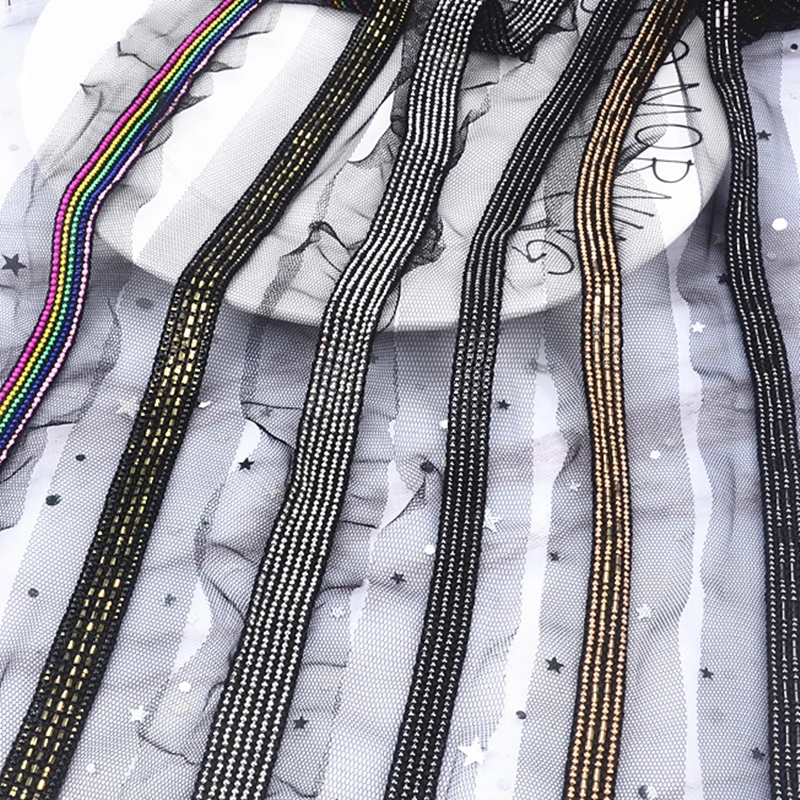 Сетка для поделок 5 ярдов/партия цепочка из бисера Черное кружево аксессуары