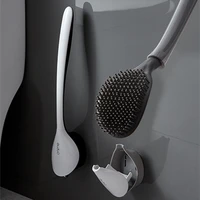 silicone brush head toilet brush no dead ends cleaning bathroom accessories household wall hanging creative cleaning tool set