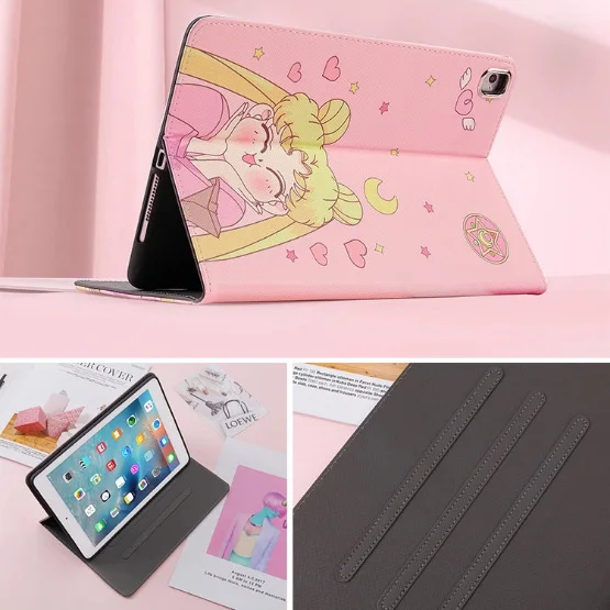 Милый Мягкий чехол из искусственной кожи для iPad Air 1/2 Новый Pro 10 5 mini автоматическое