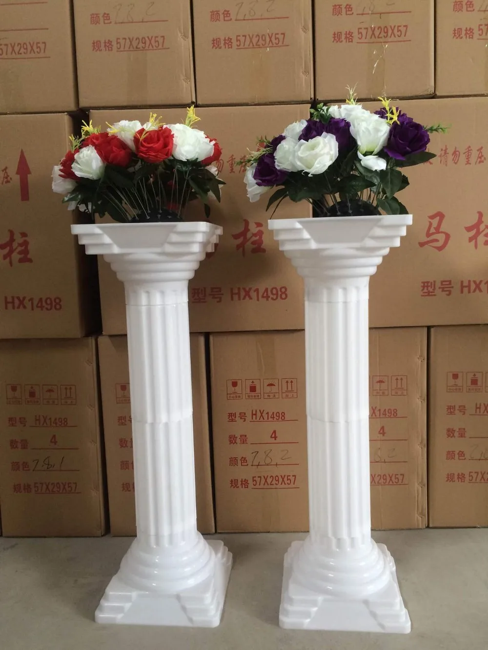 

4pc/lot Fashion Wedding Props Decorative Roman Columns White Color Plastic Pillars Road Cited Party Event Supplies