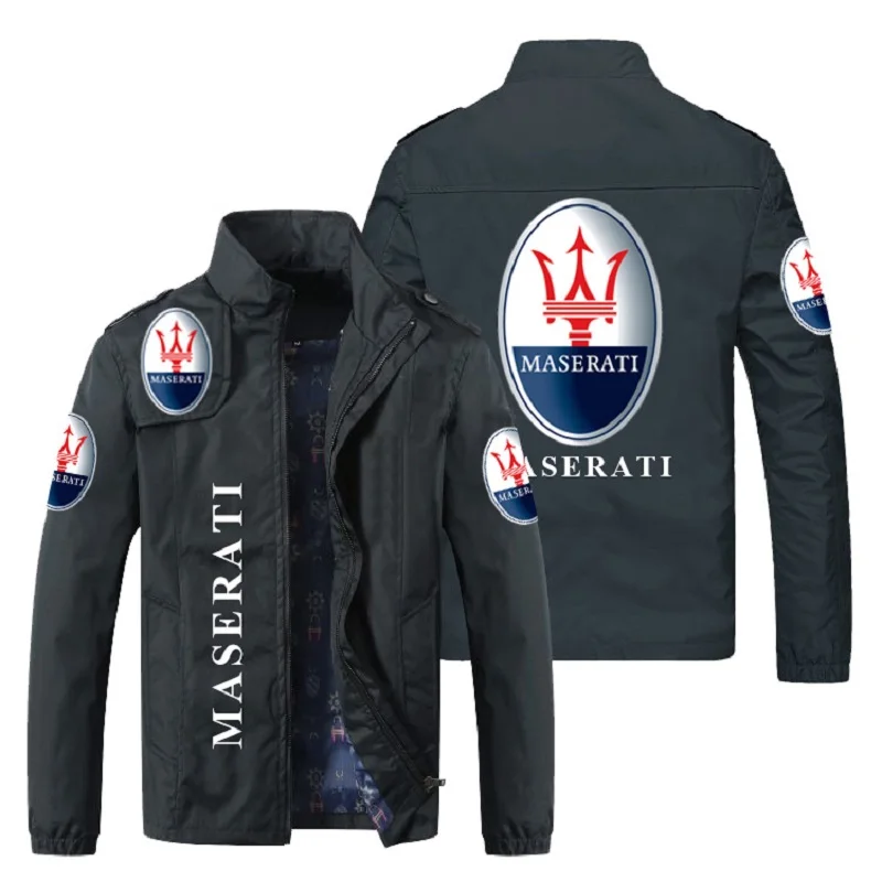 

Boutique racing men's jacket 2021 men's zipper jacket spring and autumn fashion slim jacket sports casual Maserati logo jacket