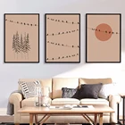 Минималистский древесная птичка Плакат Картина на холсте, закат на стену в скандинавском стиле печать рисунка для Гостиная украшения современный