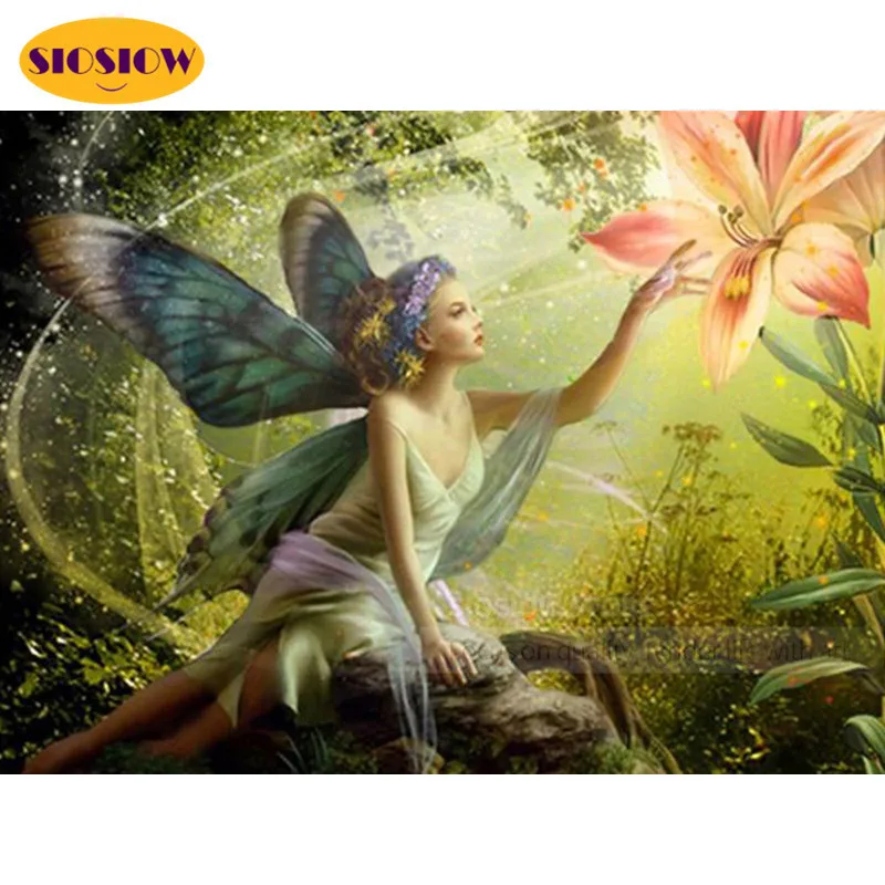 5d Diy алмазная живопись Фэнтезийный Цветок феи полностью квадратные сверла