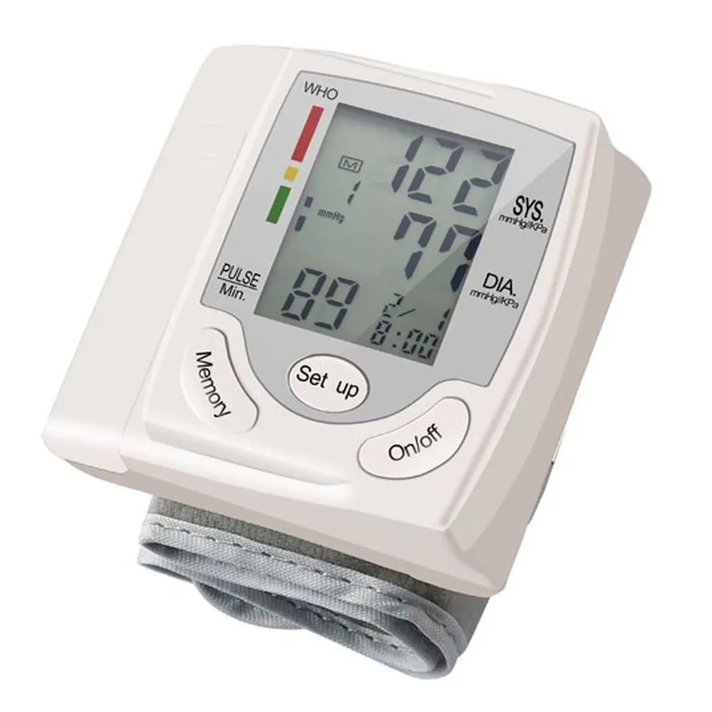 Sphygmomanometer Automatic Digital LCD Display Wrist Monitor Heart Beat Rate Pulse Meter Measure White Convenient Carry | Красота и