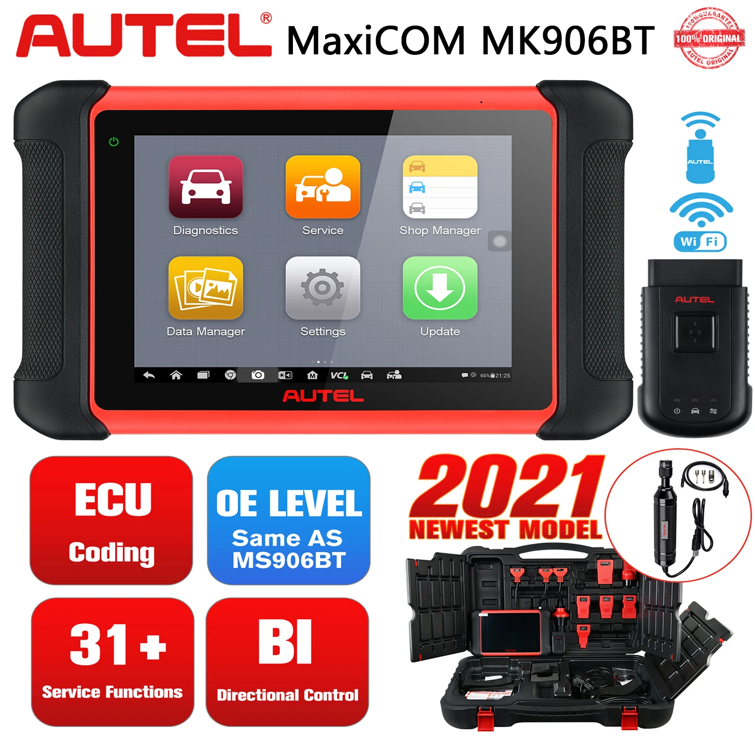 

Autel MaxiCOM MK906BT OBD2 сканер диагностический инструмент совместимый с MV108 кодирование ЭБУ для автомобиля 31 + Сервис PK MaxiSys MS906BT MS908S