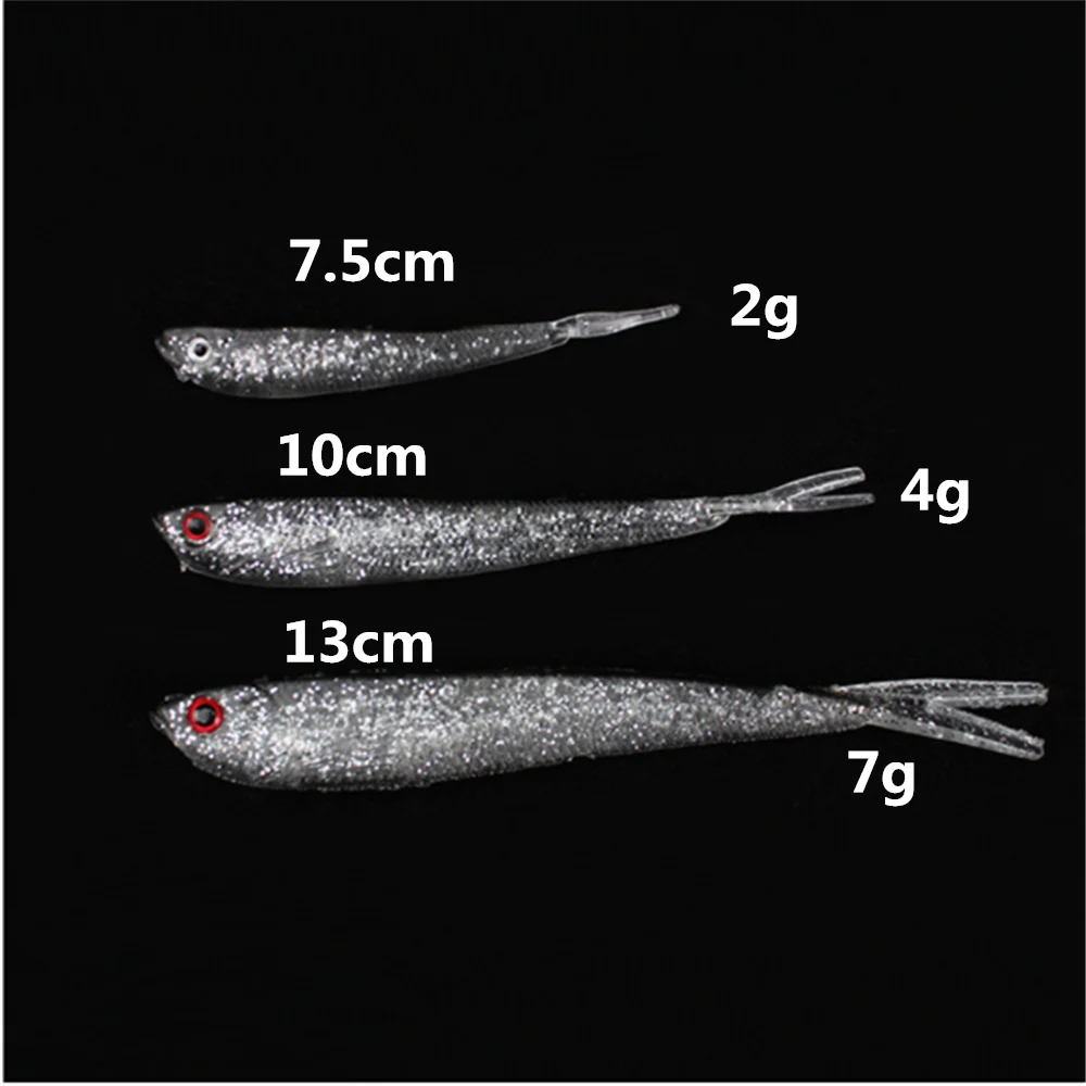 3 шт. мягкие силиконовые приманки в виде рыбы|Наживки для рыбной ловли| |