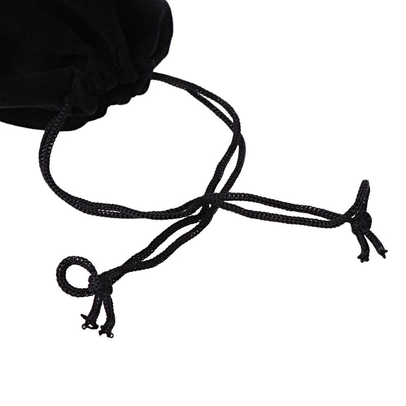 Большие бархатные тканевые классические черные мешочки для ювелирных изделий с