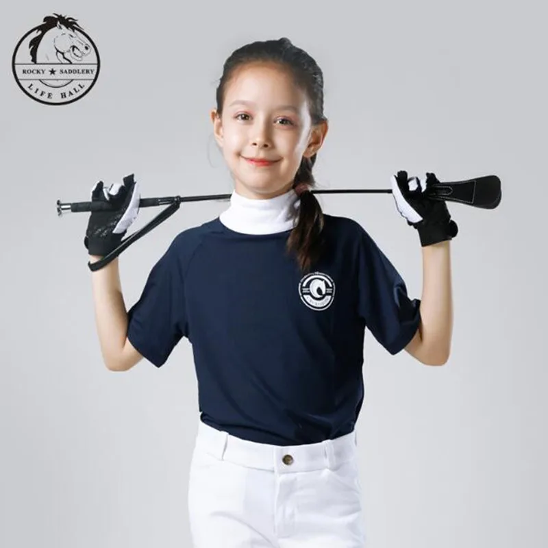 

Cavassion Kids Equestrian T-shirt Horse-Riding Competition T-shirt Knight Horse Equipment Rider Cloth