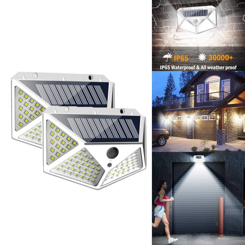 

100 LEDs 3 Modes 270° Outdoor Solar Light PIR Motion Sensor Waterproof IP65 Solar Daylight Street Light for Garden Decoration