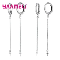 925 sterling silver dangle earring findings long chain diy earrings hoop fittings for jewelry making supplies accessories