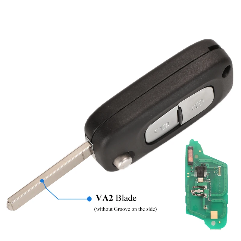 VA2 Key ASK/FSK 2 BTN 433 МГц PCF7961A ID46 флип дистанционный ключ для Renault Clio III Clio 3 Kangoo Master Modus Twingo 2006- 7701210033 - Color: VA2 Key