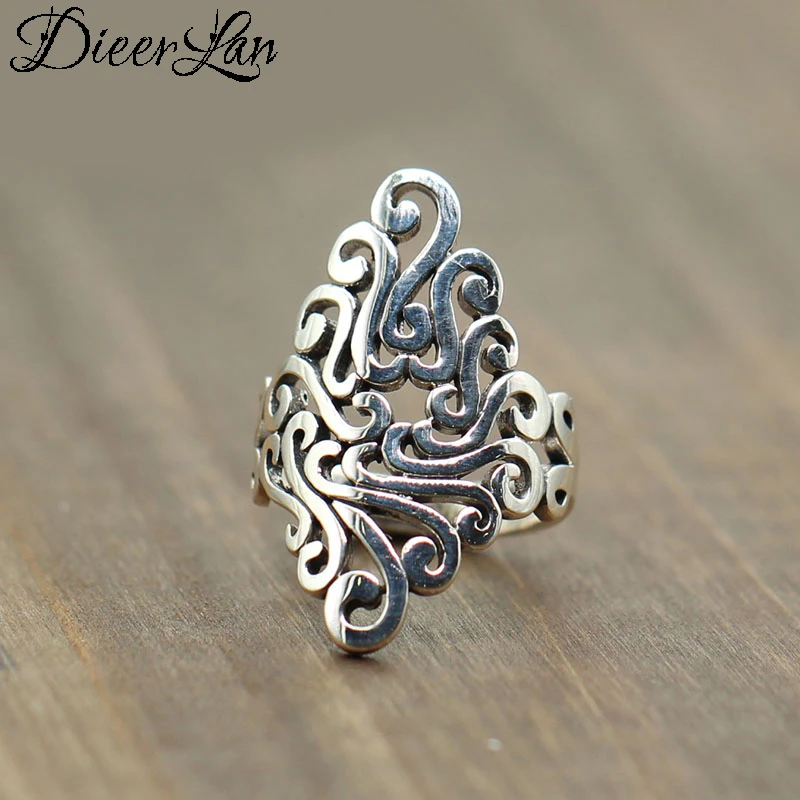 

Женское Винтажное кольцо с крупным цветком, из серебра 925 пробы