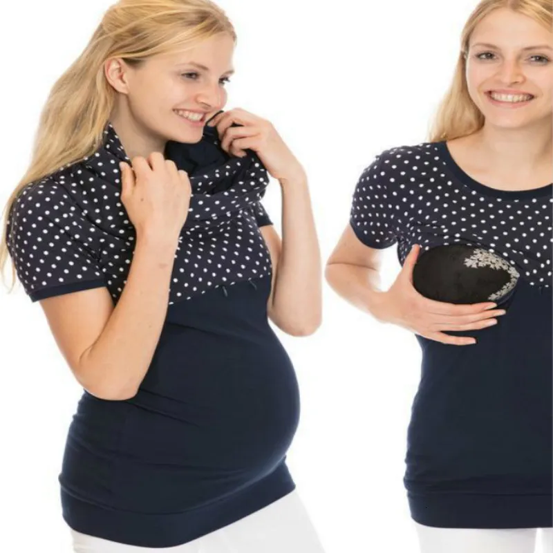 Платье для беременных с коротким рукавом платье защиты от лактации (да шарф)