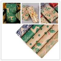 5076cm new year christmas gift wrapping paper 10pc diy double sided printing kraft paper book cover paper