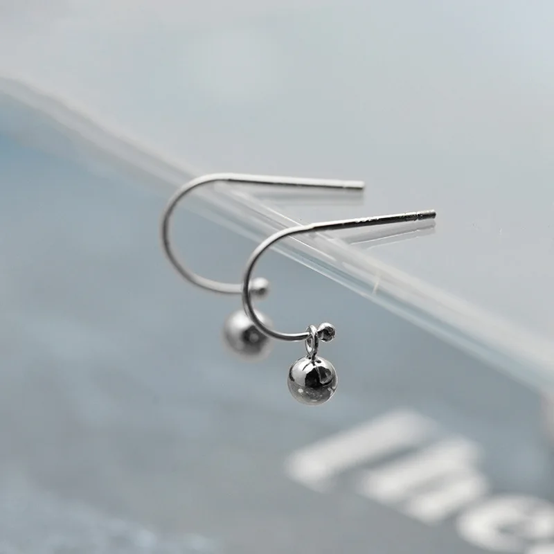 Новые женские серьги в простом стиле серебряные рандомные Переводные бусины