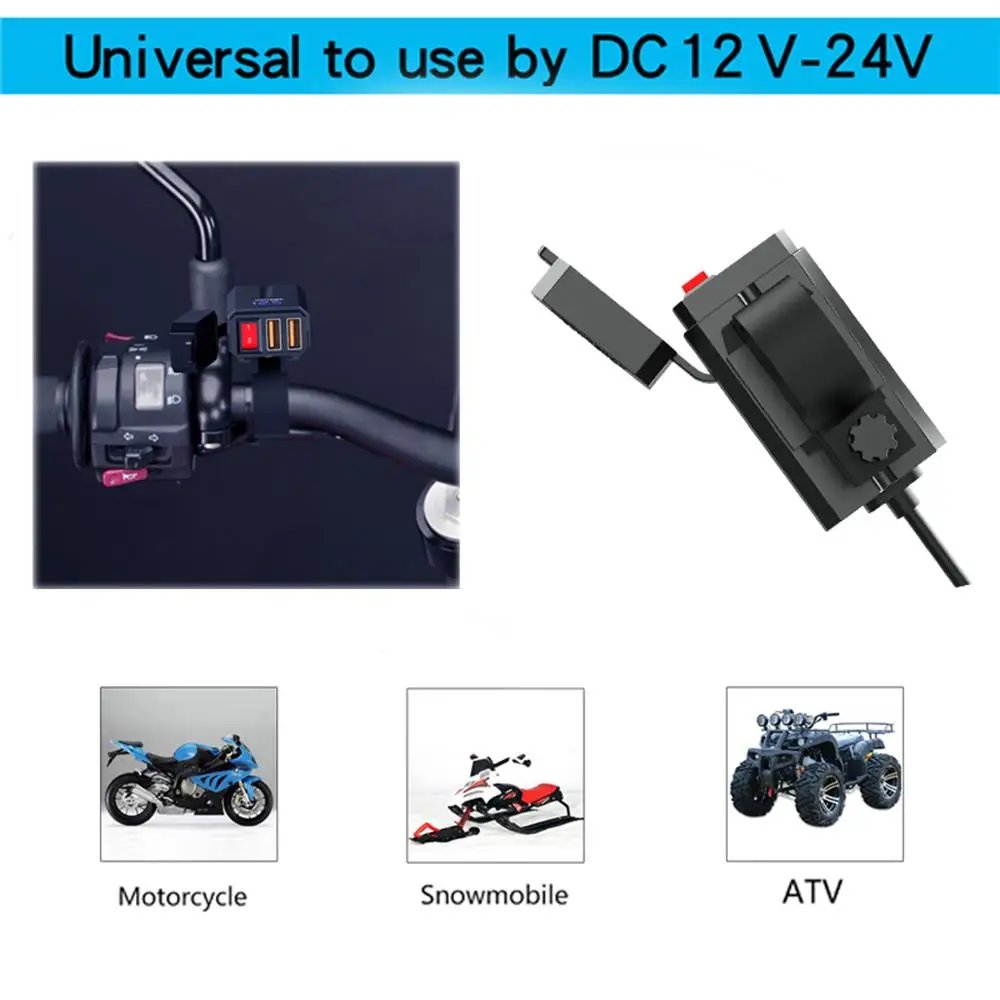 Водонепроницаемое мотоциклетное Зарядное устройство USB 3 1 а/5 В с вольтметром и